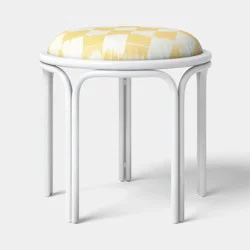 Metal Round Travel Accent Patio Stool Yellow - Threshold™