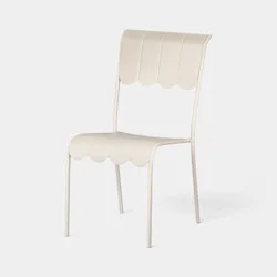 Scallop Slat Outdoor Armless Patio Dining Stacking Chair Cream - Room Essentials™