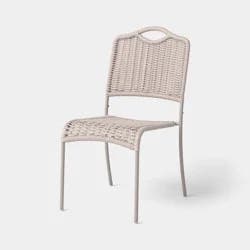 Monochromatic Rope Armless Patio Dining Stack Chair Beige - Threshold™