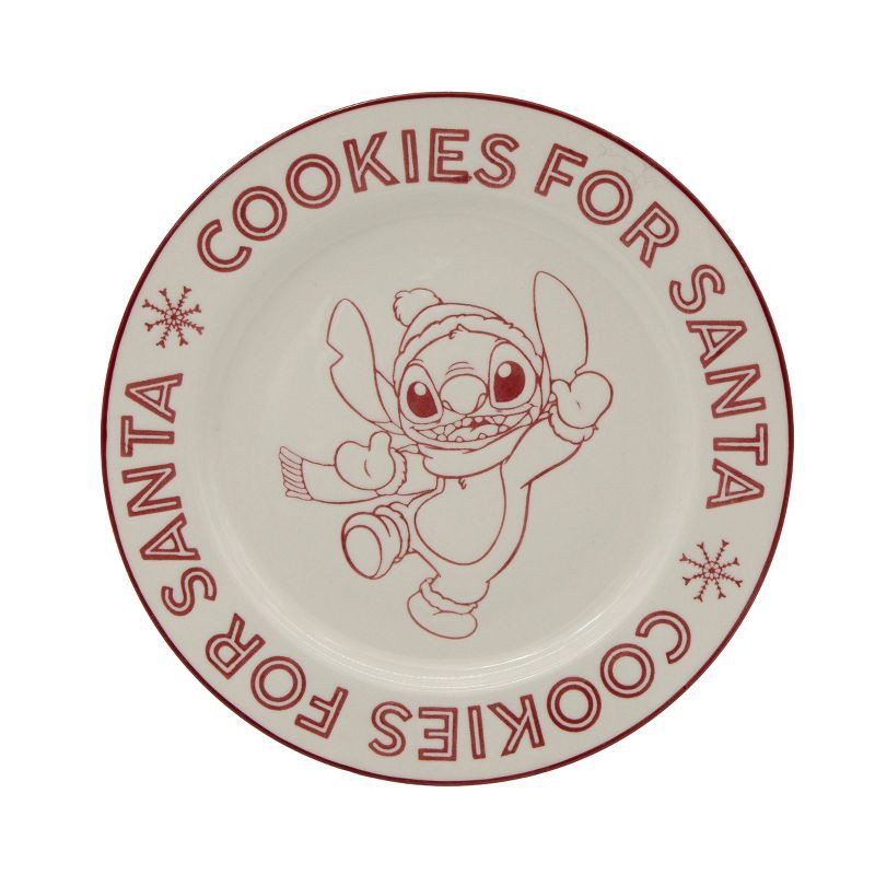 slide 2 of 4, Disney 10" Mickey Mouse Cookie Santa 2 Dessert Plate Red/White, 1 ct