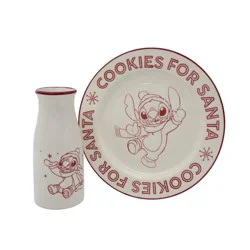 Disney 10" Mickey Mouse Cookie Santa 2 Dessert Plate Red/White