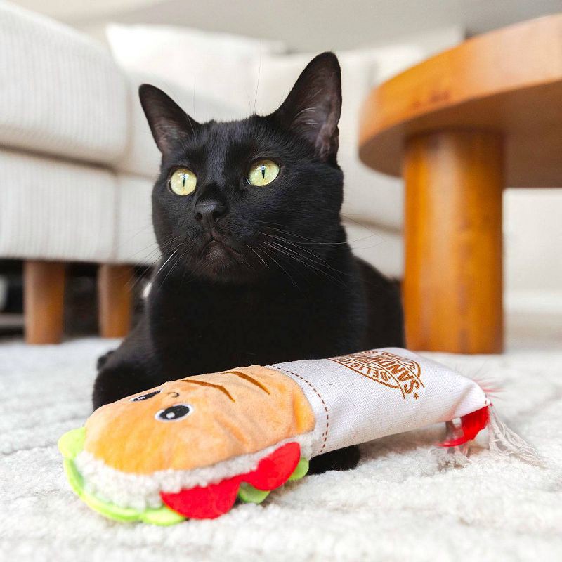 slide 4 of 5, Quirky Kitty Deli Delight Kicker Cat Plush Toy - White, 1 ct