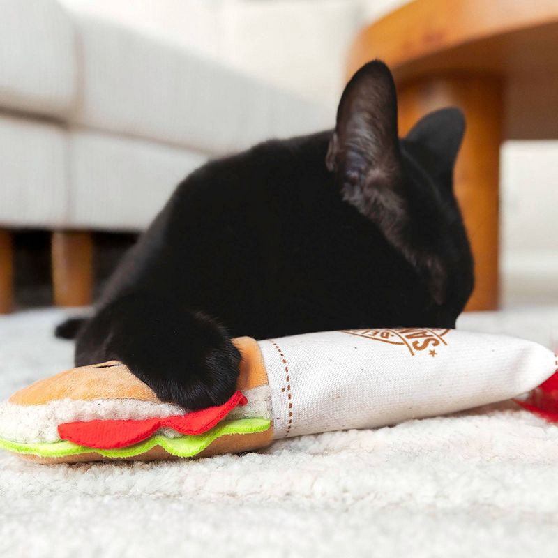 slide 5 of 5, Quirky Kitty Deli Delight Kicker Cat Plush Toy - White, 1 ct