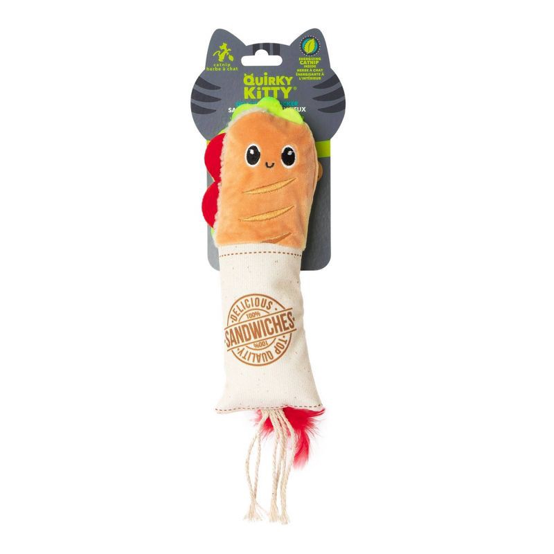 slide 1 of 5, Quirky Kitty Deli Delight Kicker Cat Plush Toy - White, 1 ct