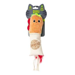 Quirky Kitty Deli Delight Kicker Cat Plush Toy - White: Pounce Activity, 15" Length, 0.04 lbs