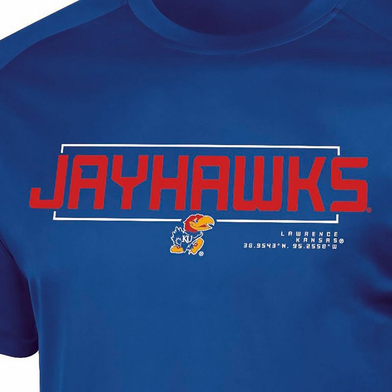 slide 3 of 3, NCAA Kansas Jayhawks Men's Poly T-Shirt - S, 1 ct