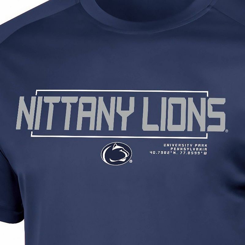 slide 3 of 3, NCAA Penn State Nittany Lions Men's Poly T-Shirt - M: Lightweight Crew Neck, Solid Pattern, 1 ct