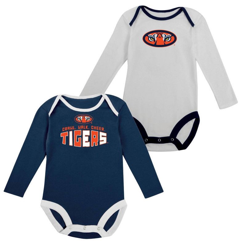 slide 5 of 5, NCAA Auburn Tigers Infant Boys' 2pk Long Sleeve Bodysuit - 6-9M, 2 ct