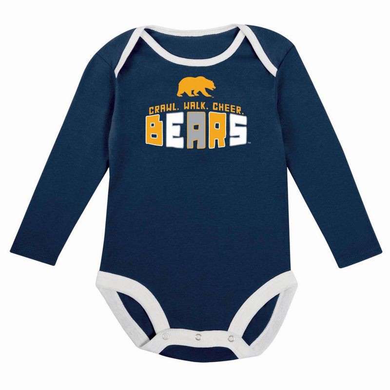 slide 3 of 5, NCAA Cal Golden Bears Infant Boys' 2pk Long Sleeve Bodysuit - 6-9M, 2 ct