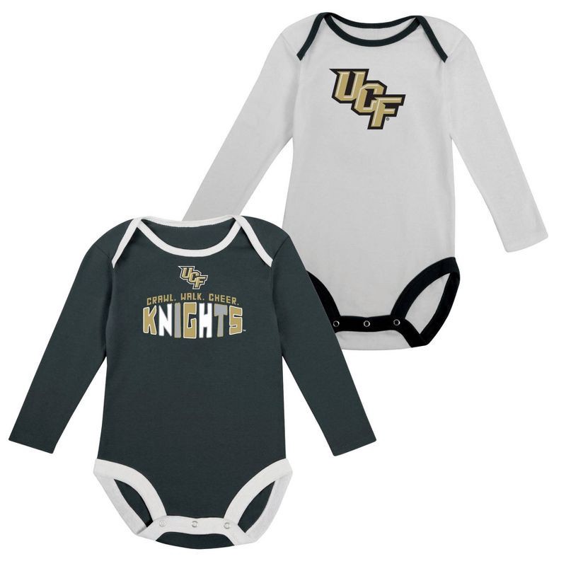 slide 5 of 5, NCAA UCF Knights Infant Boys' 2pk Long Sleeve Bodysuit - 3-6M: Cotton-Polyester Blend, Snap Closure, 2 ct