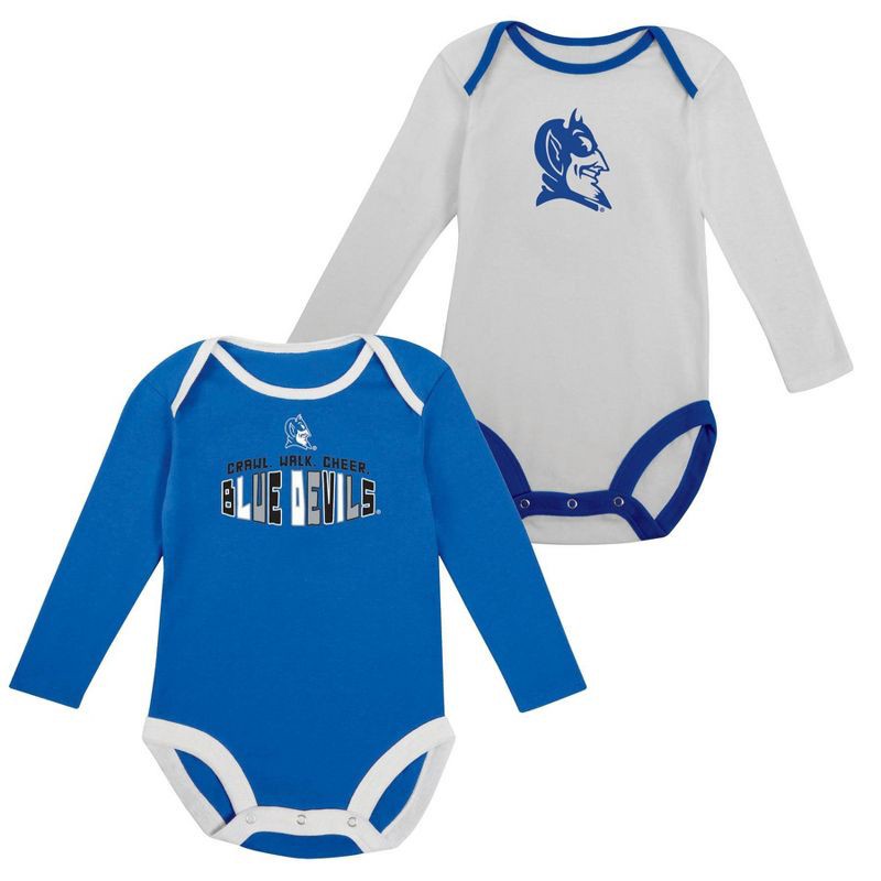 slide 5 of 5, NCAA Duke Blue Devils Infant Boys' 2pk Long Sleeve Bodysuit - 0-3M, 2 ct