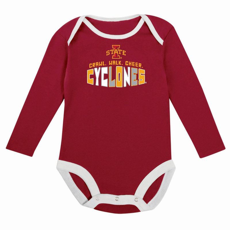 slide 3 of 5, NCAA Iowa State Cyclones Infant Boys' 2pk Long Sleeve Bodysuit - 6-9M, 2 ct