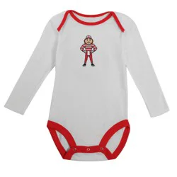 NCAA Ohio State Buckeyes Infant Boys' 2pk Long Sleeve Bodysuit - 6-9M