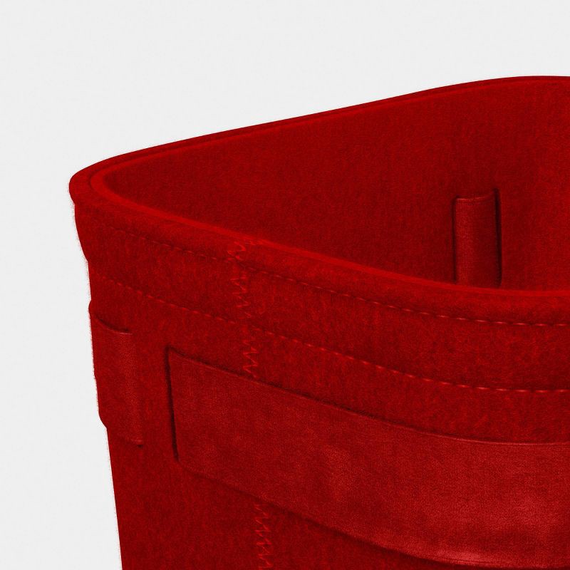 slide 4 of 4, Felt Bow Decorative Basket Red - Threshold™, 1 ct
