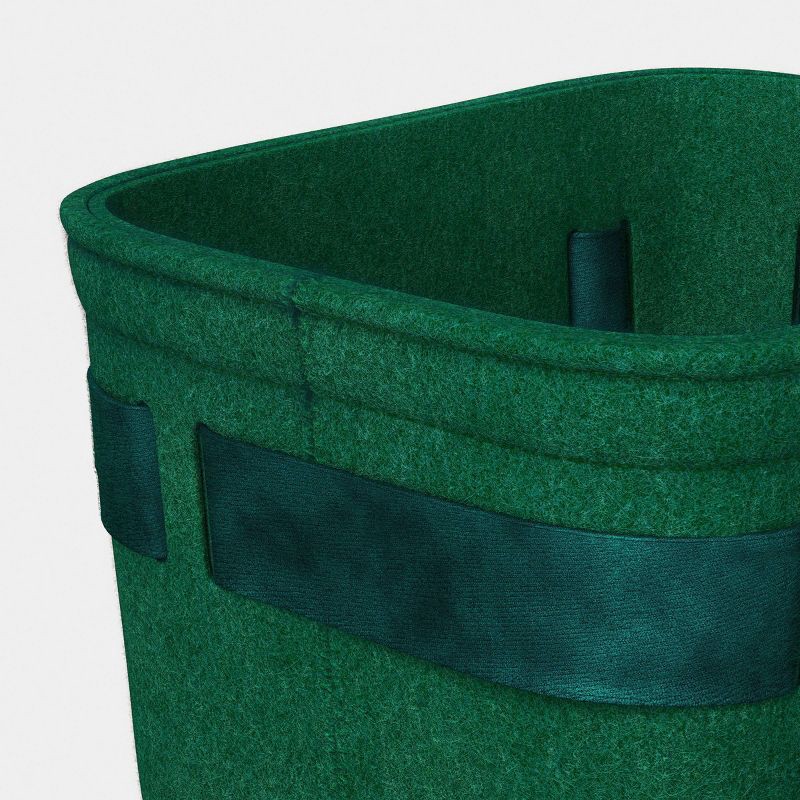 slide 4 of 4, Felt Bow Decorative Basket Green - Threshold™, 1 ct