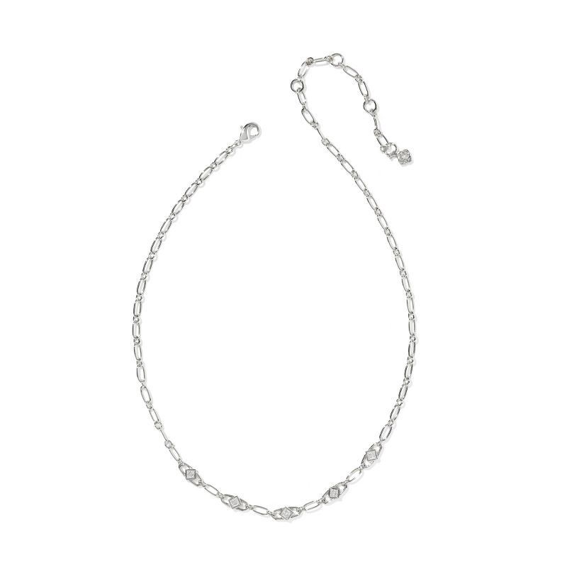 slide 2 of 2, Kendra Scott Belle Cubic Zirconia Chain Necklace - Silver/White, 1 ct