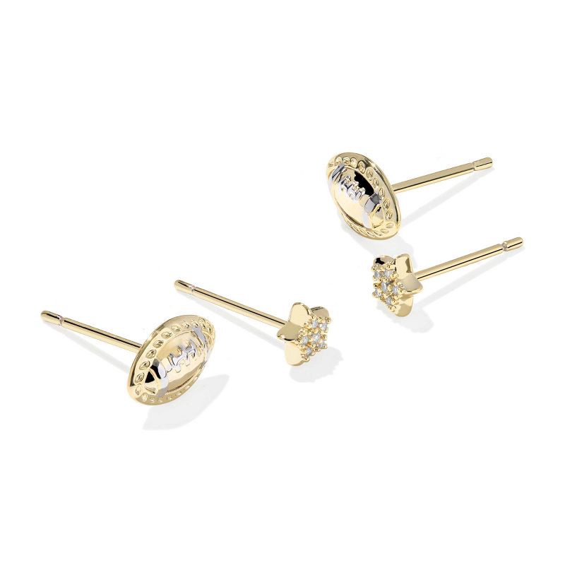 slide 1 of 2, Kendra Scott Metal Football Stud Earring Set 2pc - Gold/Brown, 2 ct