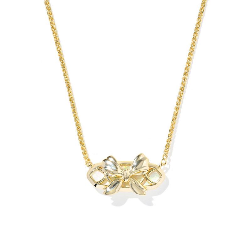 slide 1 of 3, Kendra Scott Belle Bow Pendant Necklace - Gold/Iridescent, 1 ct
