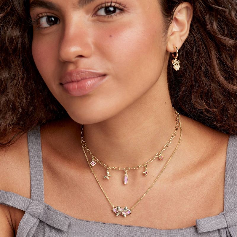 slide 3 of 3, Kendra Scott Belle Bow Pendant Necklace - Gold/Iridescent, 1 ct