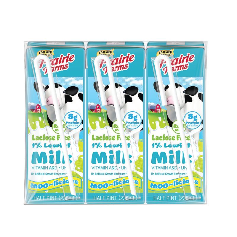 slide 4 of 11, Prairie Farms 1% Lactose Free Milk - 3pk/8 fl oz, 3 ct, 8 fl oz