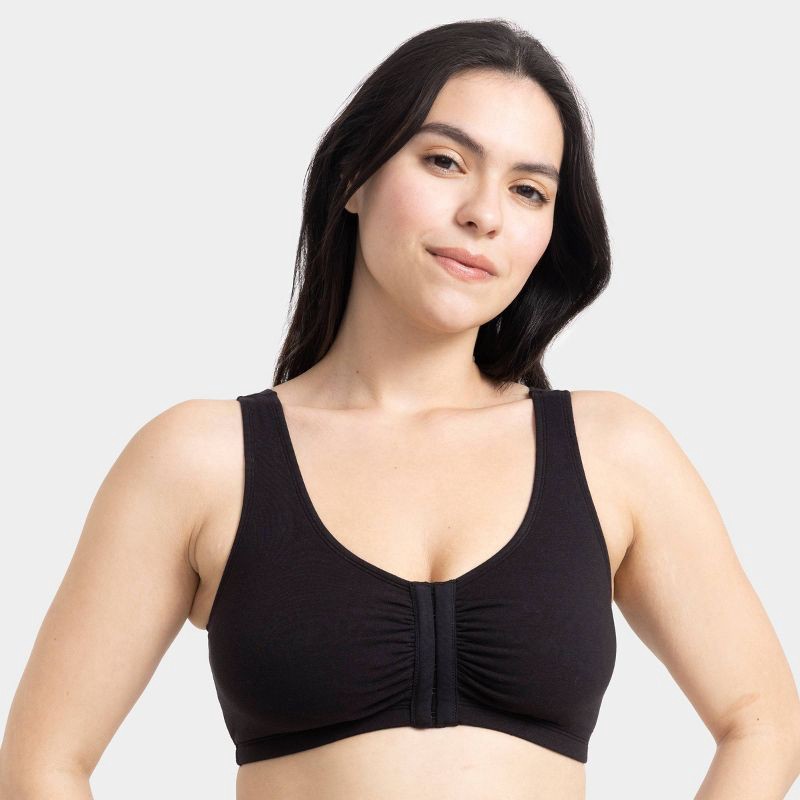 slide 1 of 7, Fruit of the Loom Women's Unbelievably Soft Cotton Front-Close Bra - Black XXL, 1 ct