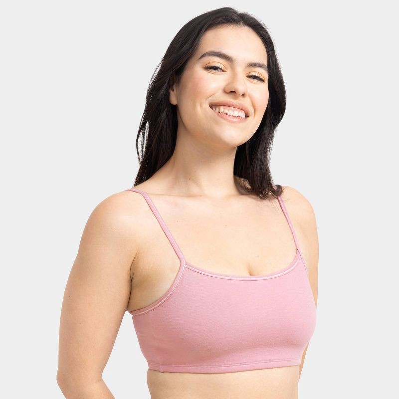 slide 2 of 8, Fruit of the Loom Women's 2pk Unbelievably Soft Cotton Spaghetti Strap Sports Bra - Pink/Gray Floral M, 2 ct