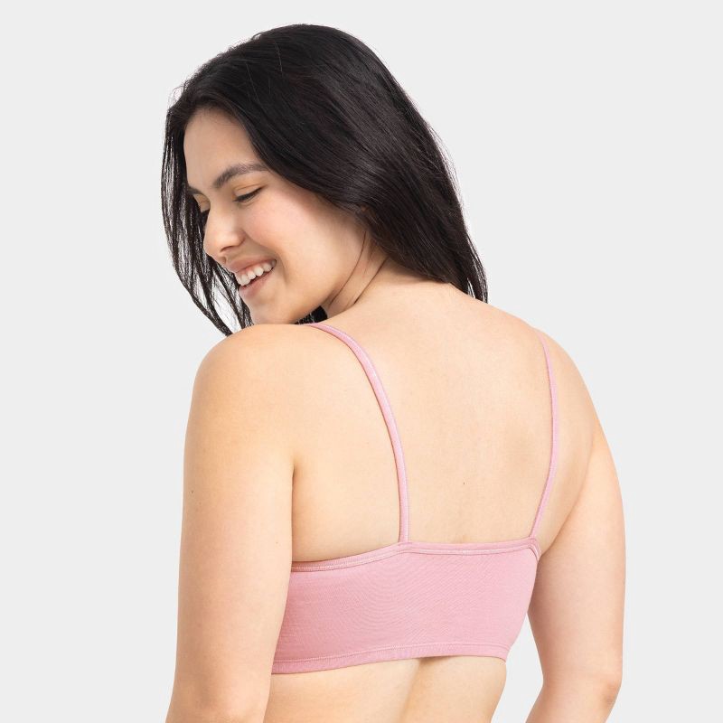 slide 3 of 8, Fruit of the Loom Women's 2pk Unbelievably Soft Cotton Spaghetti Strap Sports Bra - Pink/Gray Floral L, 2 ct