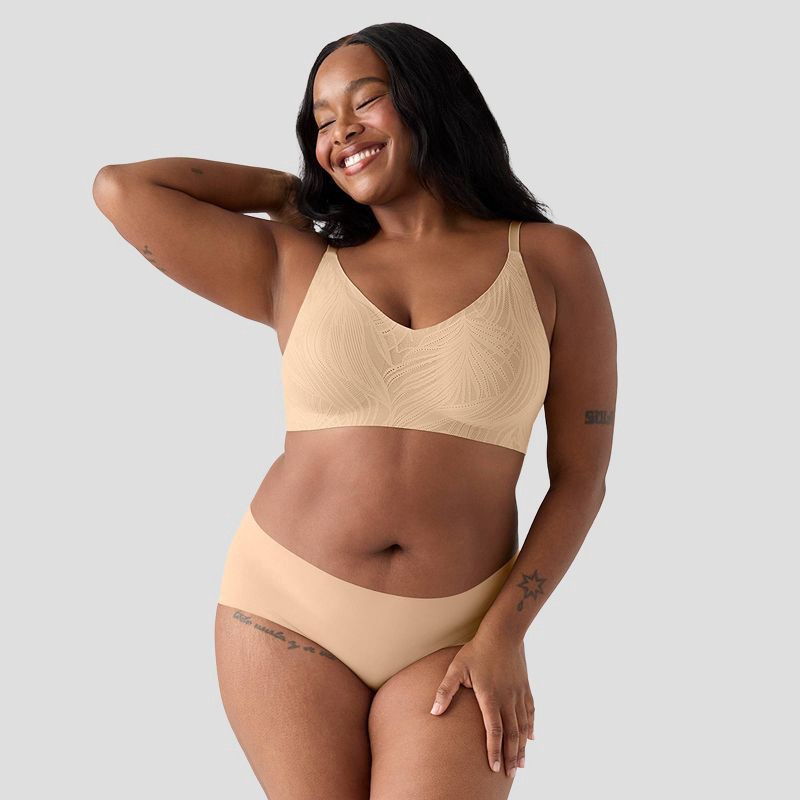 slide 2 of 5, True & Co. True Everybody by True & Co Women's Lace Triangle Adjustable Strap Wirefree Bra - Beige XL, 1 ct