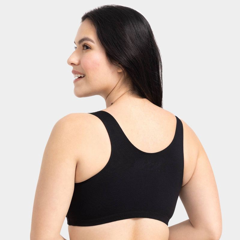 slide 3 of 7, Fruit of the Loom Women's Unbelievably Soft Cotton Tank Style Sports Bra 2pk - Black Hue/Rose Shadow M, 2 ct