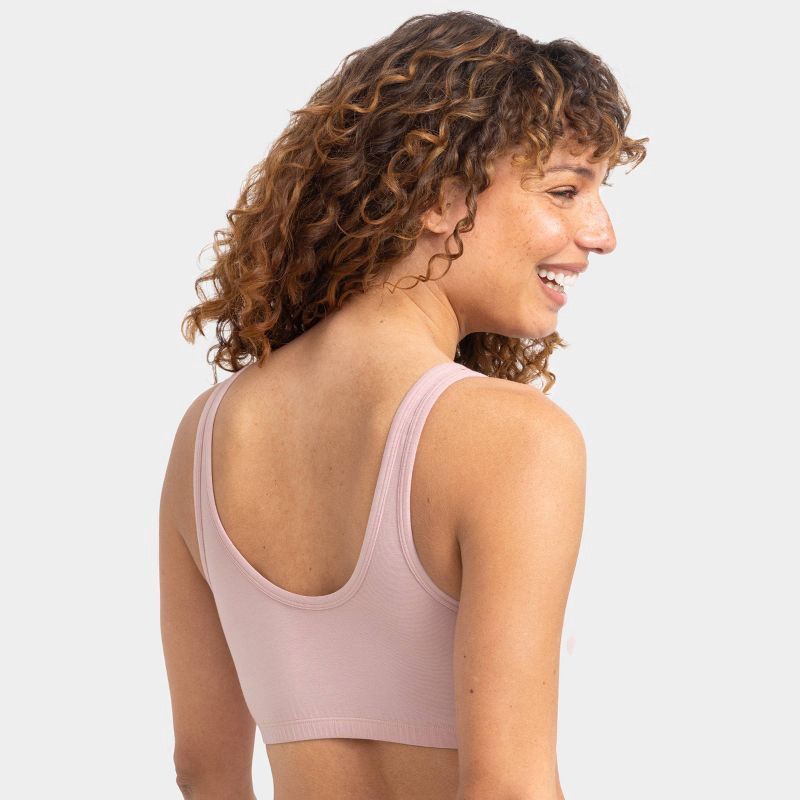 slide 5 of 7, Fruit of the Loom Women's Unbelievably Soft Cotton Tank Style Sports Bra 2pk - Black Hue/Rose Shadow M, 2 ct