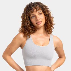 Fruit of the Loom Women's 360° Stretch Seamless Comfort Back Smoothing Longline Sports Bra - Heather Gray L