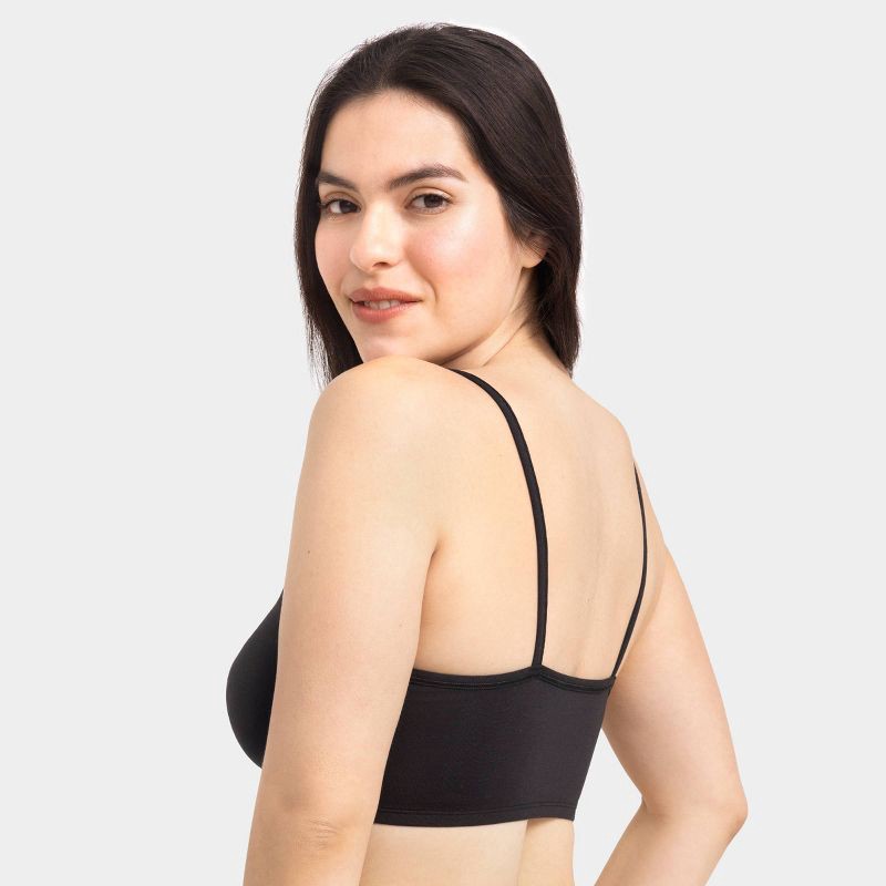 slide 3 of 7, Fruit of the Loom Women's 2pk Unbelievably Soft Cotton Spaghetti Strap Sports Bra - Black/Gray L, 2 ct