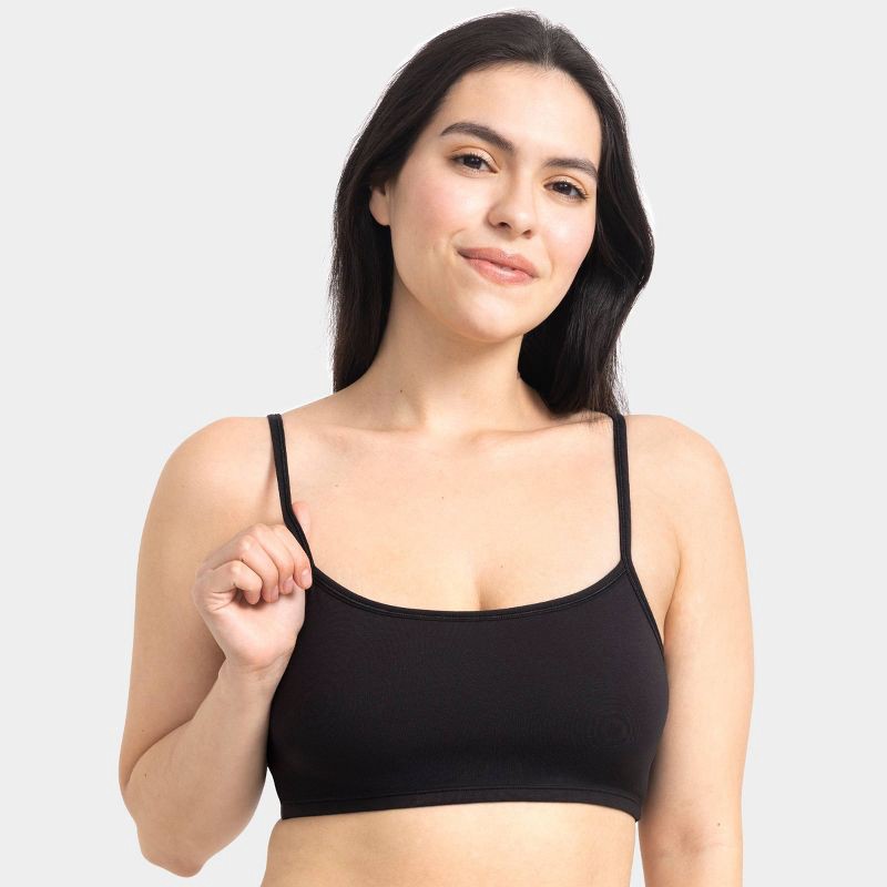 slide 2 of 7, Fruit of the Loom Women's 2pk Unbelievably Soft Cotton Spaghetti Strap Sports Bra - Black/Gray XXL, 2 ct