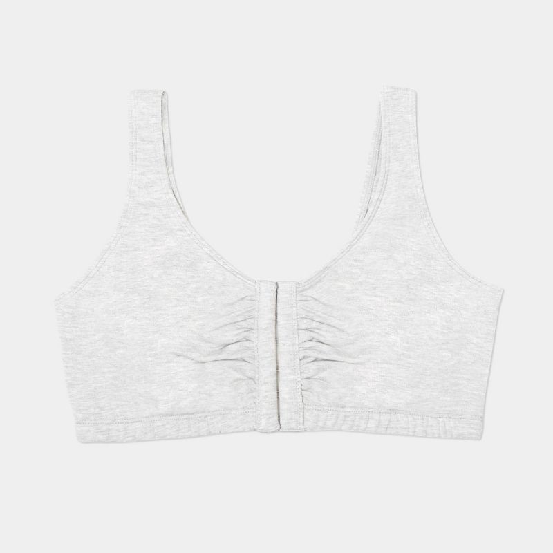 slide 7 of 7, Fruit of the Loom Women's Unbelievably Soft Cotton Front-Close Bra - Gray M, 1 ct