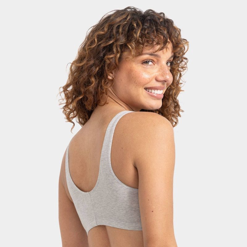 slide 2 of 7, Fruit of the Loom Women's Unbelievably Soft Cotton Front-Close Bra - Gray L, 1 ct