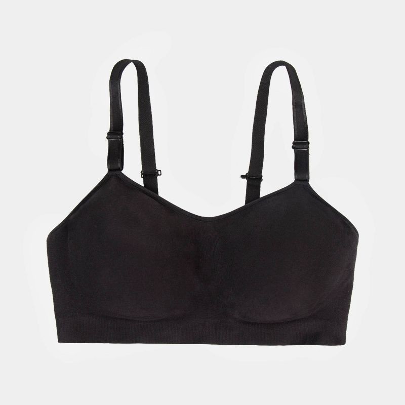 slide 7 of 7, Fruit of the Loom Women's 360° Stretch Seamless Smooth Support Wireless Bra - Black S, 1 ct