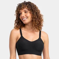 Fruit of the Loom Women's 360° Stretch Seamless Smooth Support Wireless Bra - Black S
