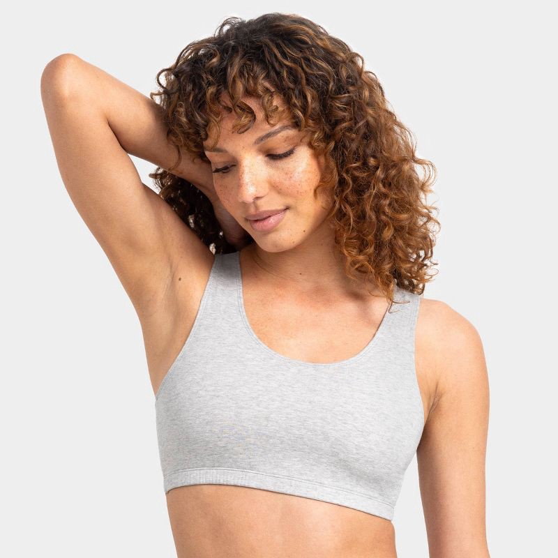 slide 4 of 8, Fruit of the Loom Women's Unbelievably Soft Cotton Tank Style Sports Bra 2pk - Black/Heather Gray M, 2 ct