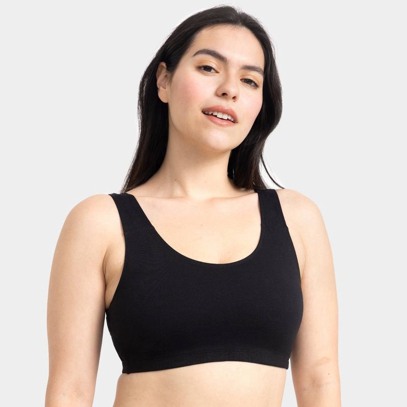 slide 2 of 8, Fruit of the Loom Women's Unbelievably Soft Cotton Tank Style Sports Bra 2pk - Black/Heather Gray L, 2 ct