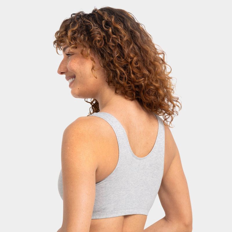 slide 5 of 8, Fruit of the Loom Women's Unbelievably Soft Cotton Tank Style Sports Bra 2pk - Black/Heather Gray XXL, 2 ct