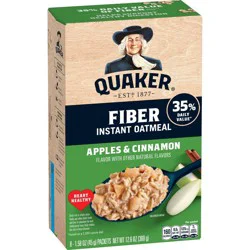 Quaker Fiber Boost Apples & Cinnamon Flavored Instant Oatmeal - 12.6oz/8ct