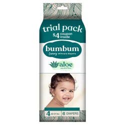 bumbum Luxury Skincare Disposable Diapers - Size 4 - 6ct