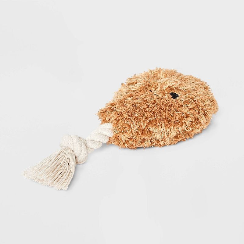slide 3 of 3, 8.5" Chicken Drummie Dog Plush and Rope Toy - Boots & Barkley™, 1 ct
