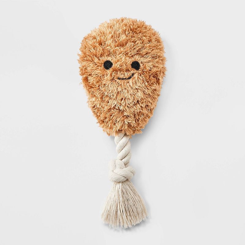 slide 1 of 3, 8.5" Chicken Drummie Dog Plush and Rope Toy - Boots & Barkley™, 1 ct