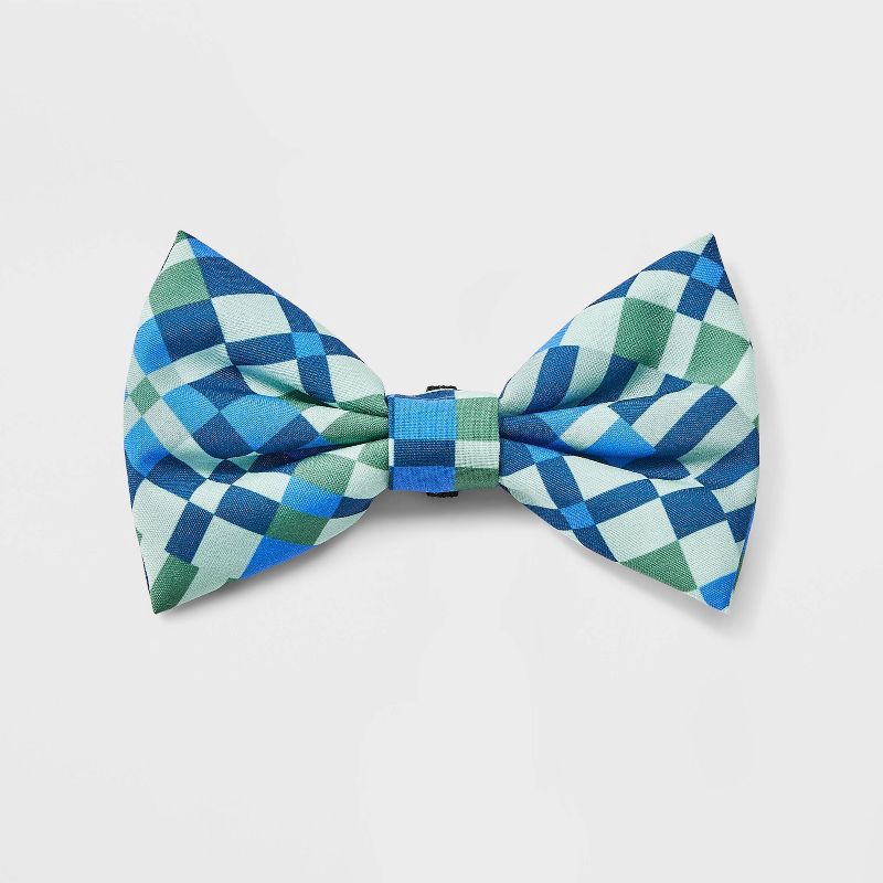 slide 2 of 3, Geo Check Dog Bowtie - Boots & Barkley™ One Size Fits Most, 1 ct