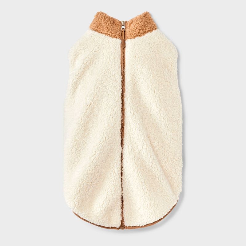 slide 1 of 4, Faux Shearling Dog Vest - Boots & Barkley™ Tan L, 1 ct