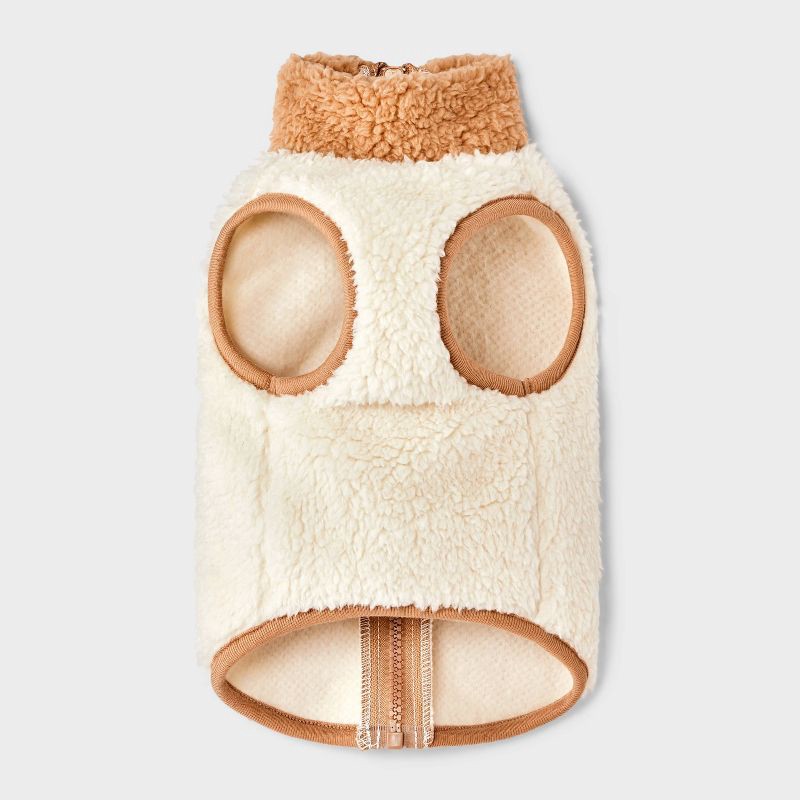 slide 2 of 4, Faux Shearling Cat and Dog Vest - Boots & Barkley™ Tan XS, 1 ct