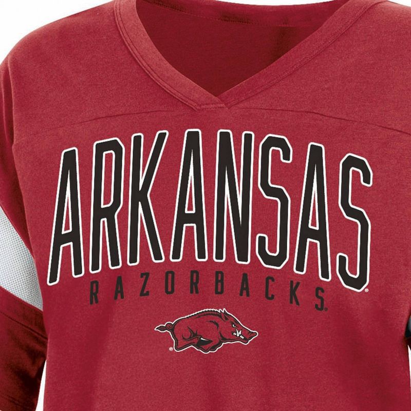 slide 3 of 3, NCAA Arkansas Razorbacks Women's Jersey T-Shirt - L, 1 ct