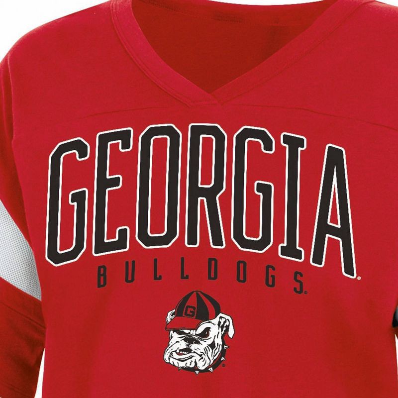 slide 3 of 3, NCAA Georgia Bulldogs Women's Jersey T-Shirt - S, 1 ct