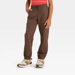Boys' Stretch Woven Jogger Pull-On Pants - Cat & Jack™ Brown 10